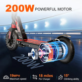 Wholesale Cheap ED200 Electric Scooter for Kids Powerful 200w Motor Disc Brake Shock  Alloy Frame Electronic Scooters